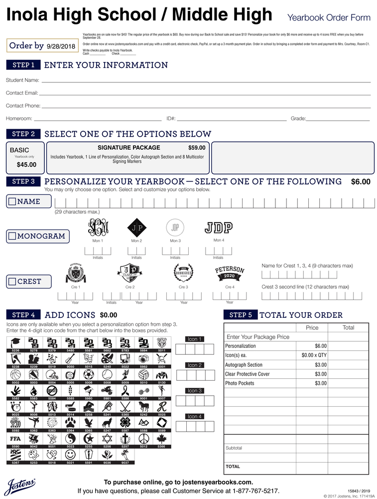 Pre Order Your 2019 Yearbooks Now